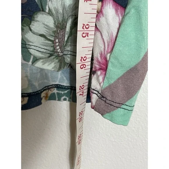 JOHNNY WAS Nellie Favorite S/S Multicolor Floral V-Neck Swing Tee Size L - Picture 13 of 13